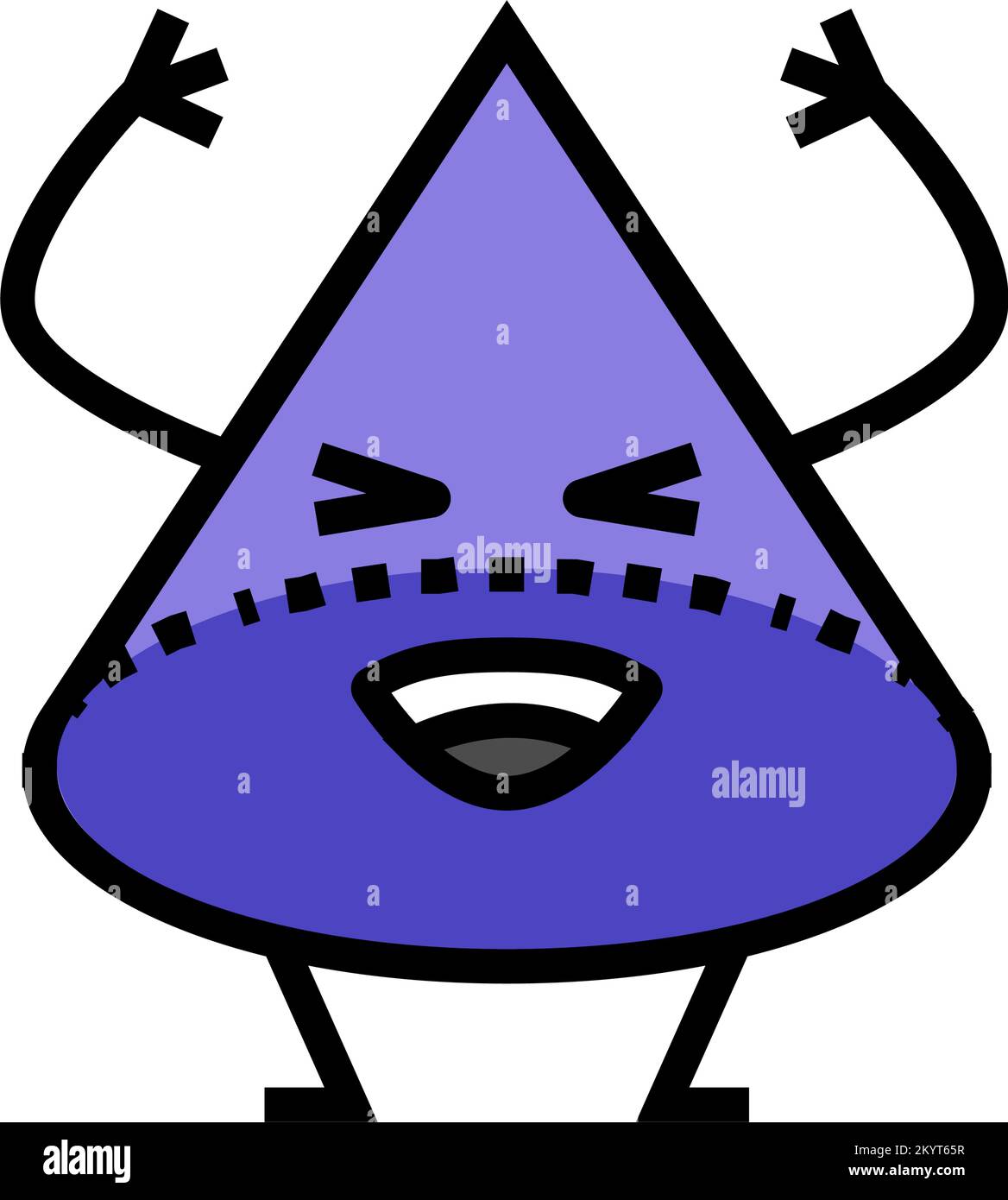 cone geometric shape character color icon vector illustration Stock ...