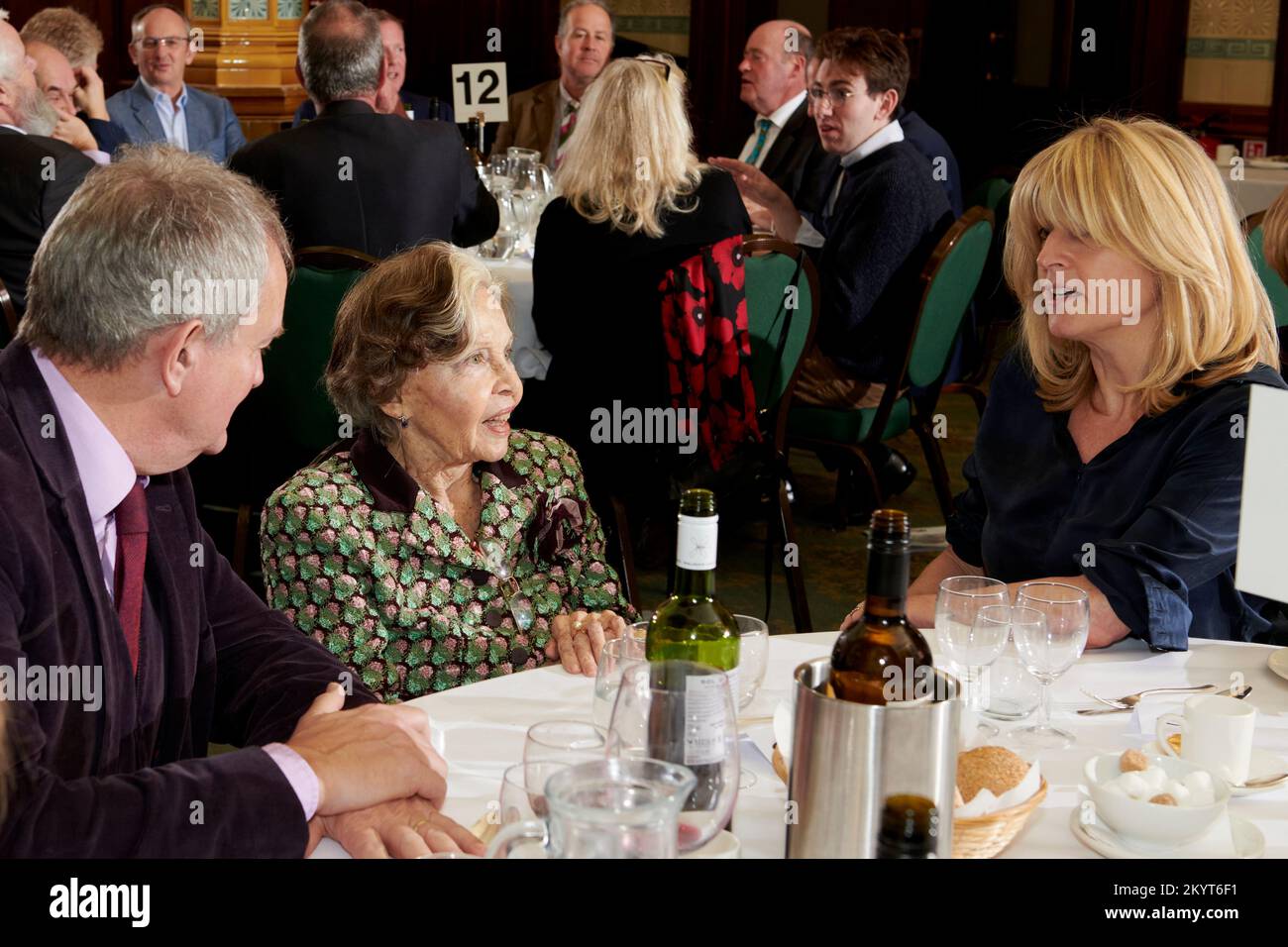 Hugh Bonneville, Leslie Caron and Rachel Johnson at The Oldie of the