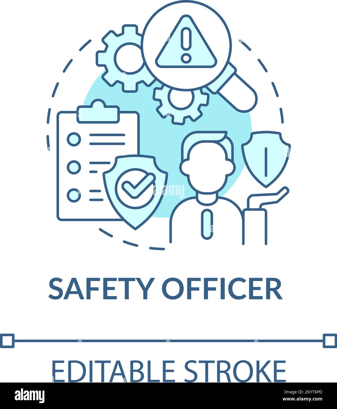 Safety officer turquoise concept icon Stock Vector Image & Art Alamy