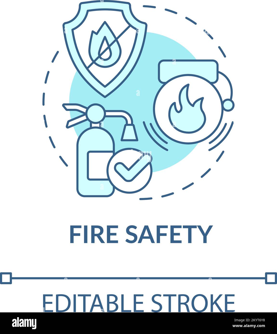 Fire safety turquoise concept icon Stock Vector Image & Art - Alamy