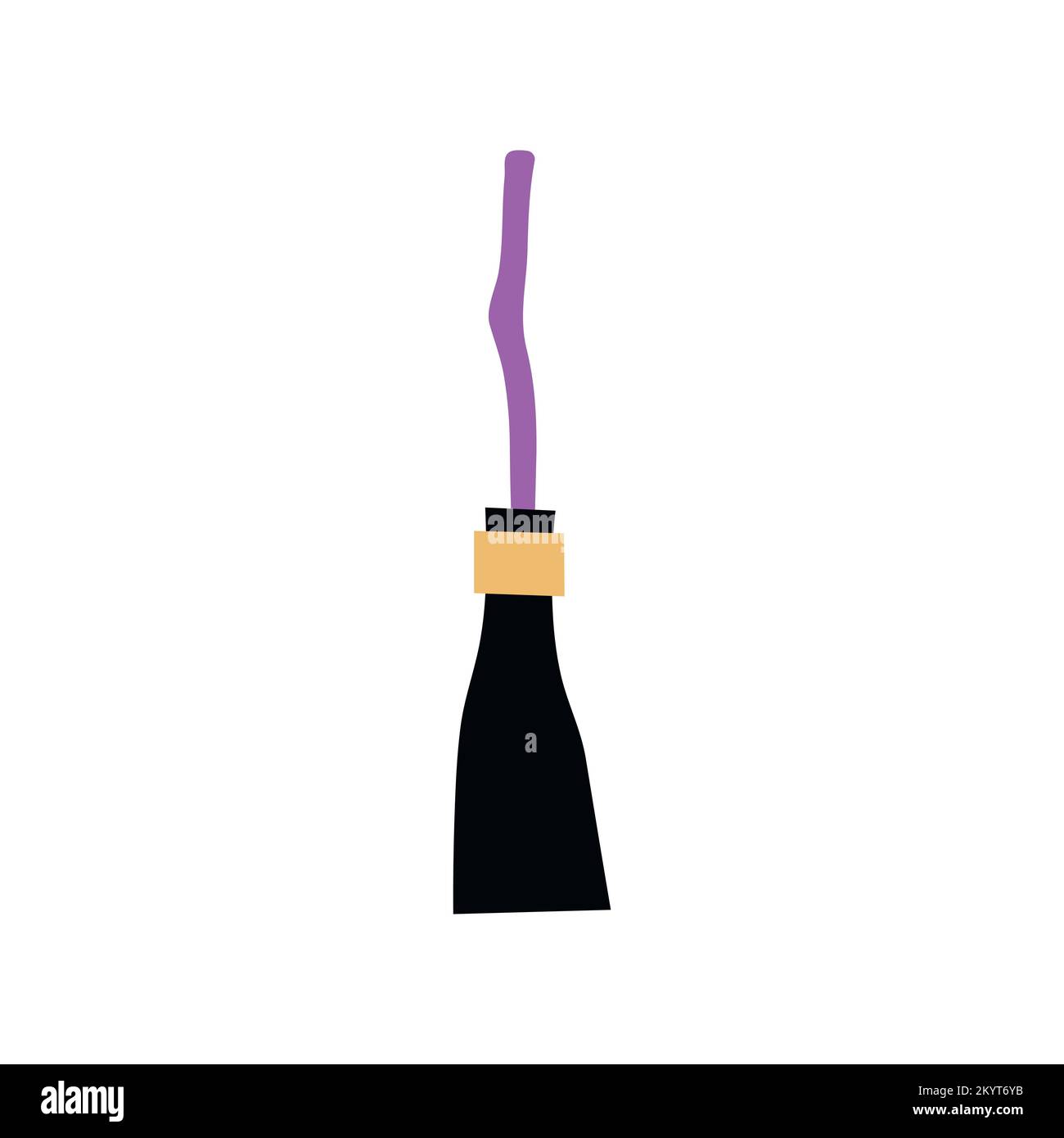 Vector witch broom illustration in cartoon style Stock Vector Image ...