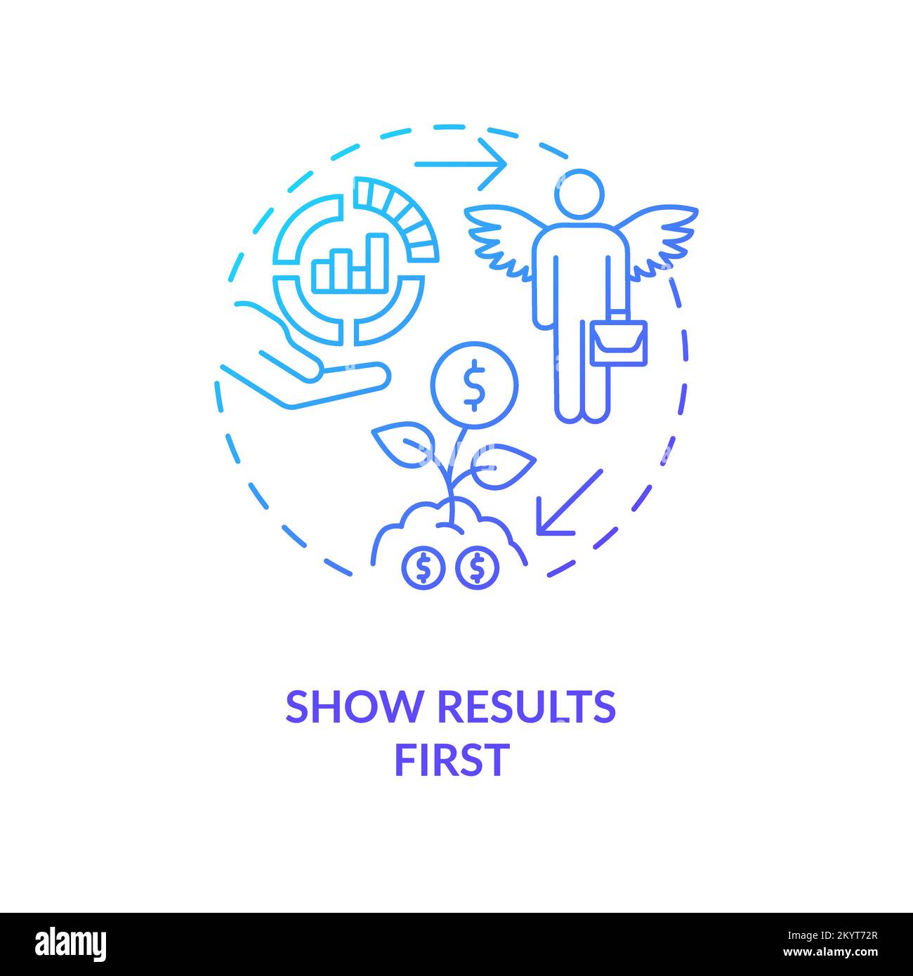 Show results first blue gradient concept icon Stock Vector