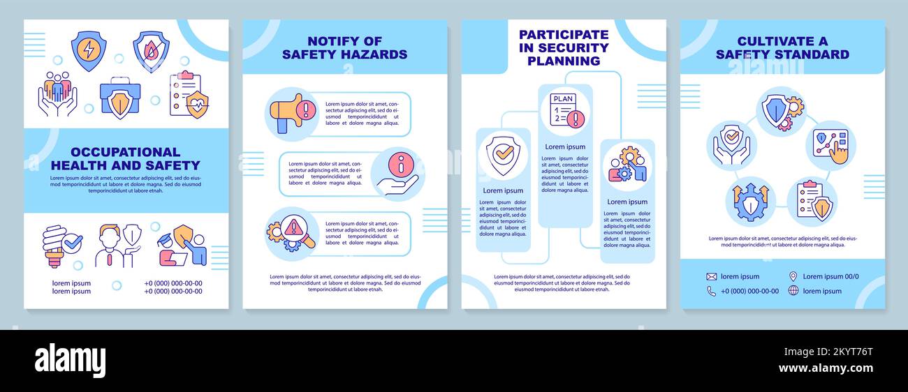 Occupational health and safety blue brochure template Stock Vector Image & Art Alamy