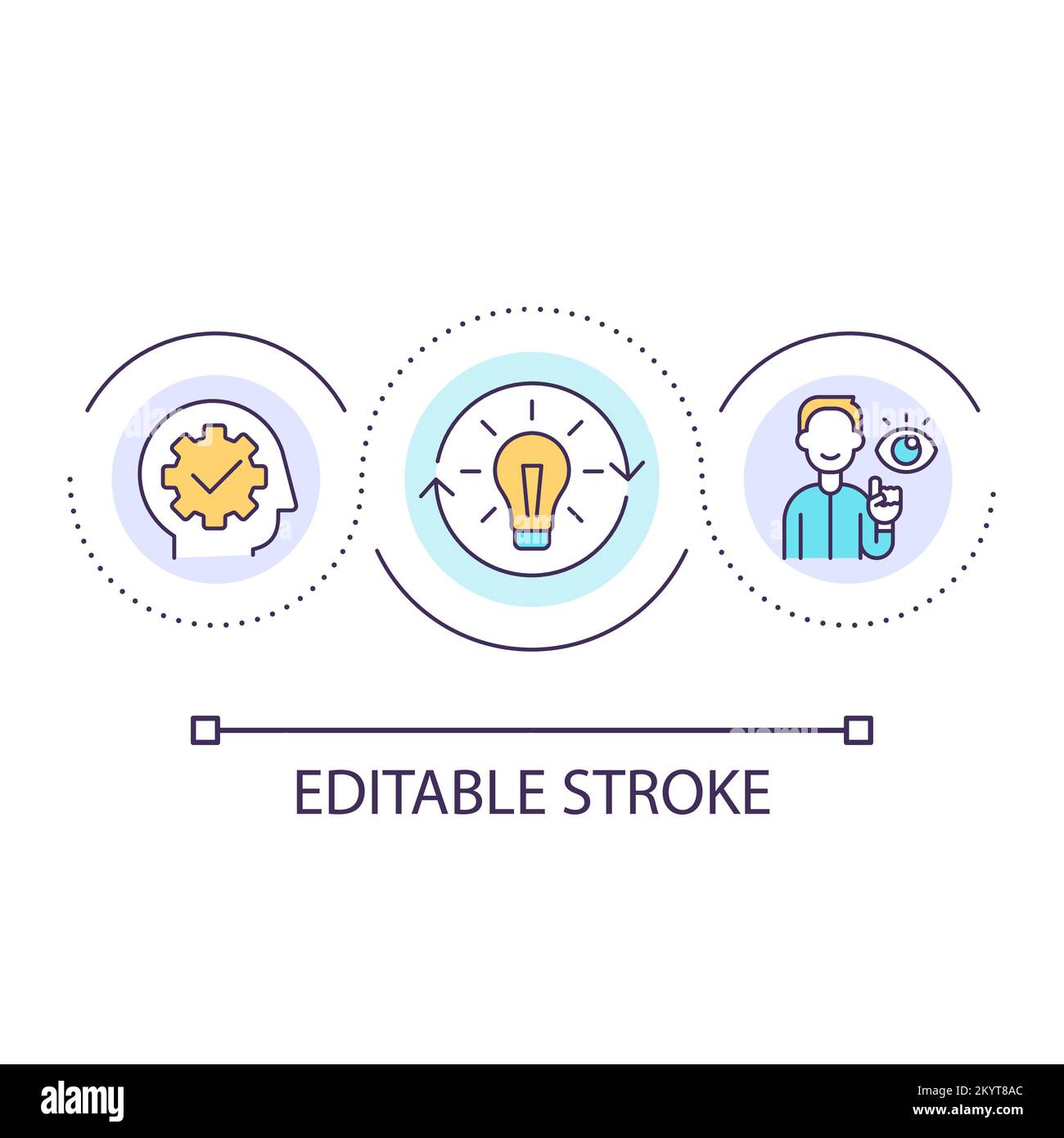 Changes in thinking loop concept icon Stock Vector