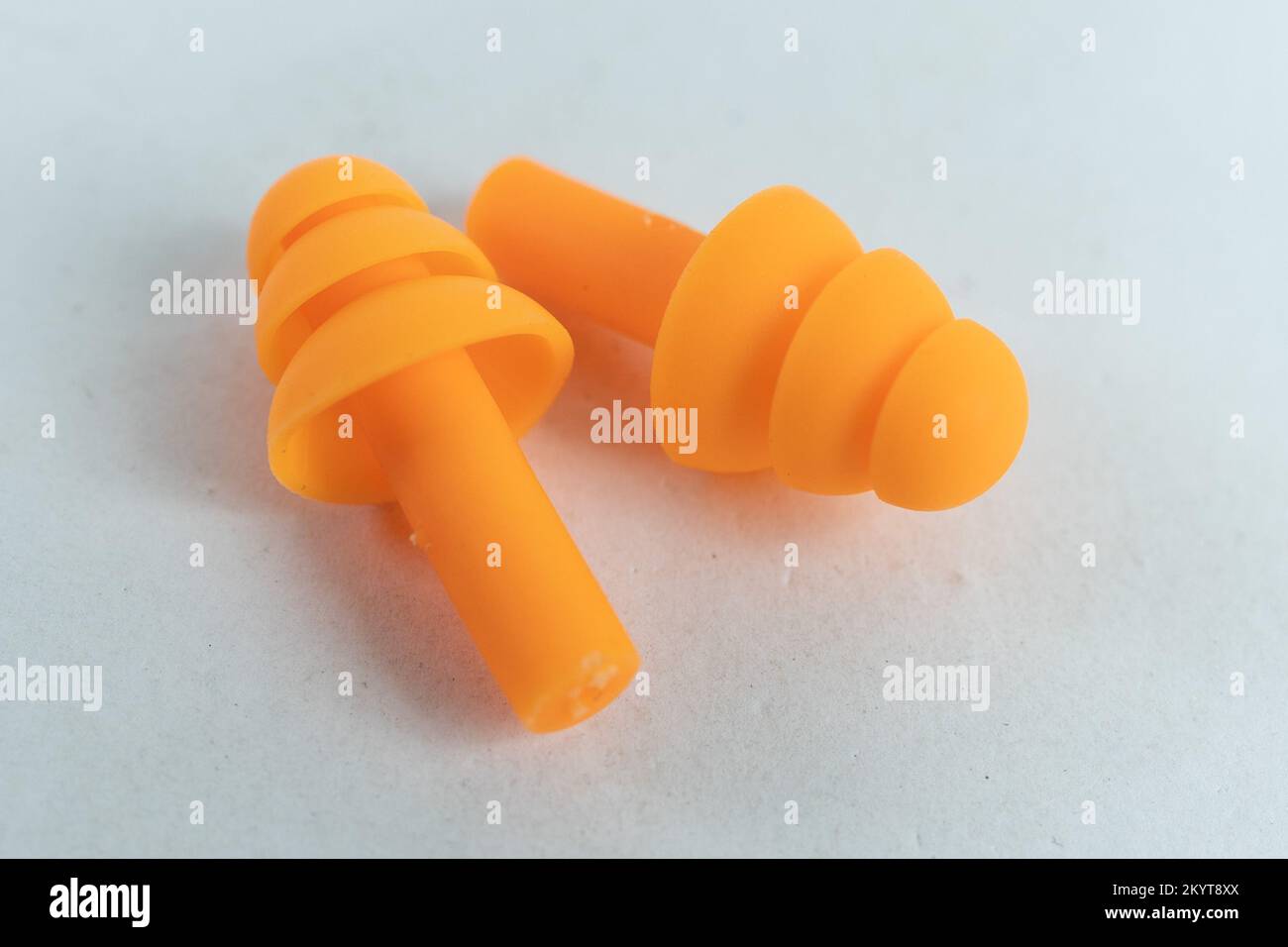 Silicone ear plugs for human ears on white background Stock Photo Alamy