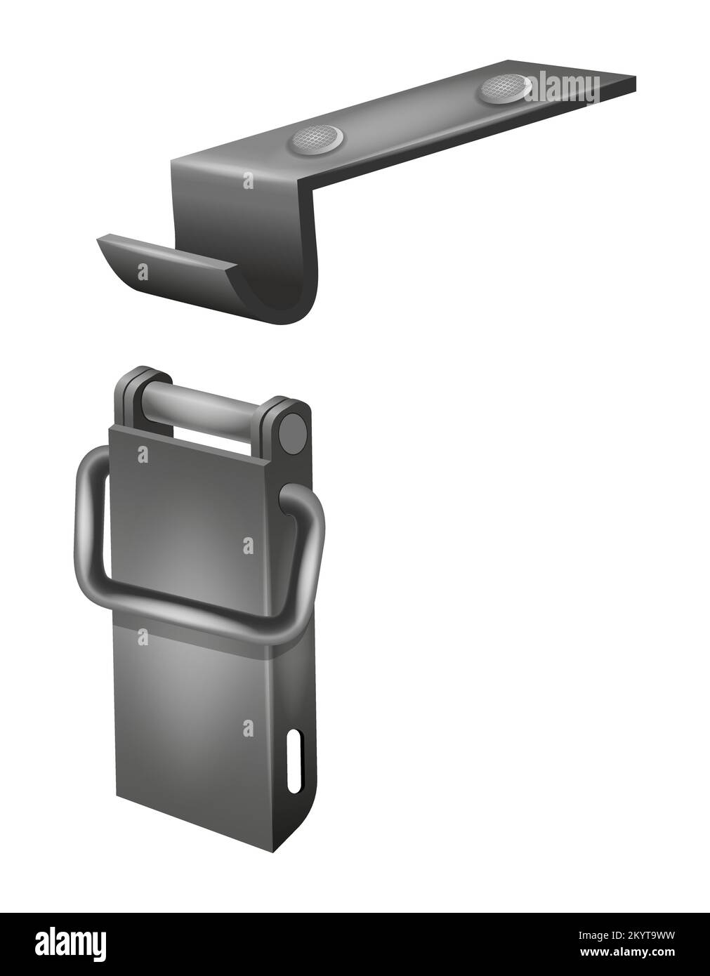 metal latch for tool box vector illustration isolated on white