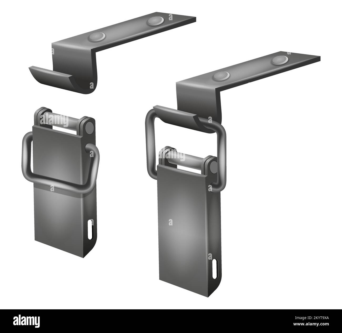 metal latch for tool box vector illustration isolated on white