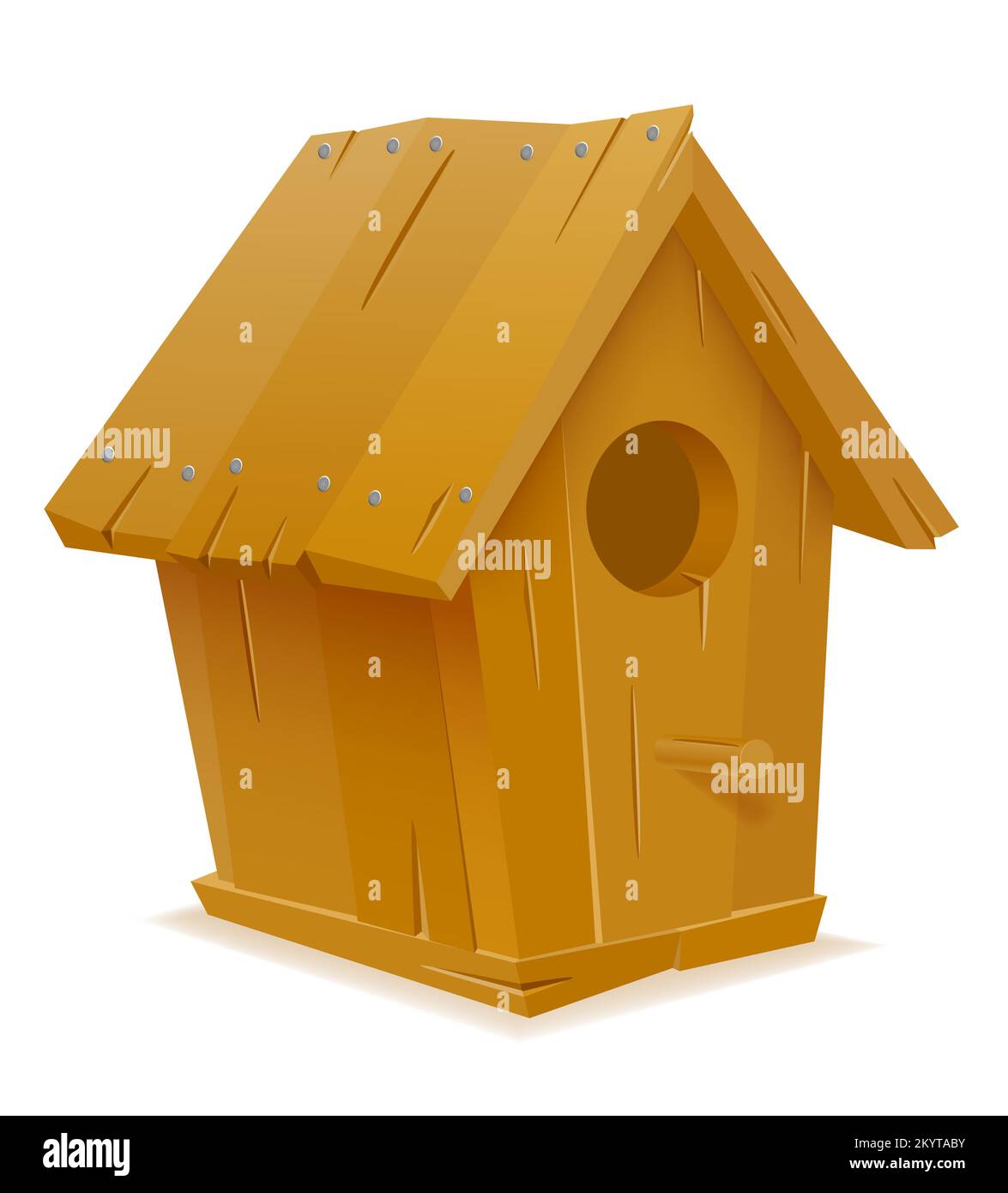 birdhouse for birds made of wood vector illustration isolated on white background Stock Vector