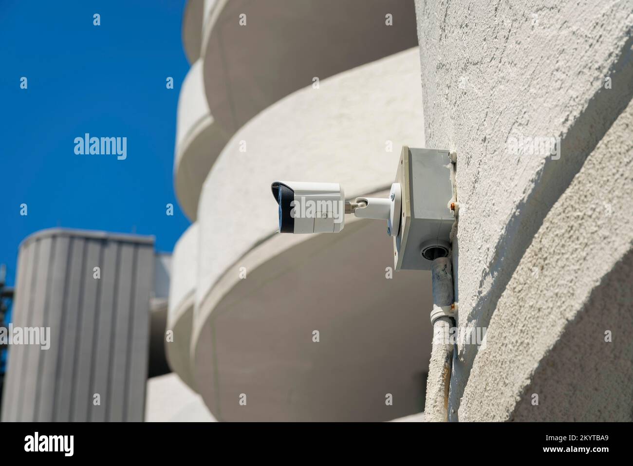 Security surveillance video camera on modern building in Destin Florida