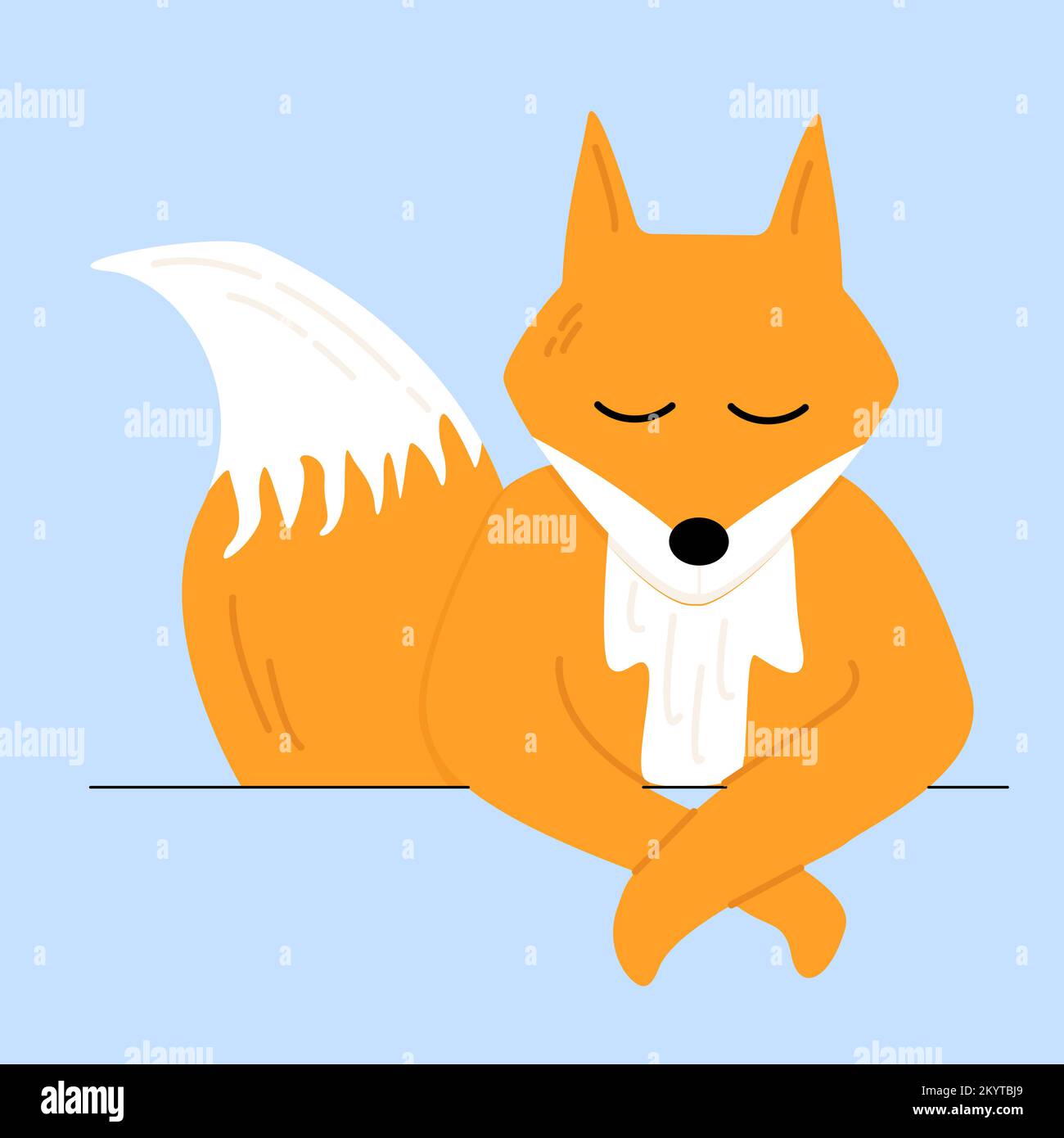 fox, forest animal in blue Stock Vector Image & Art - Alamy