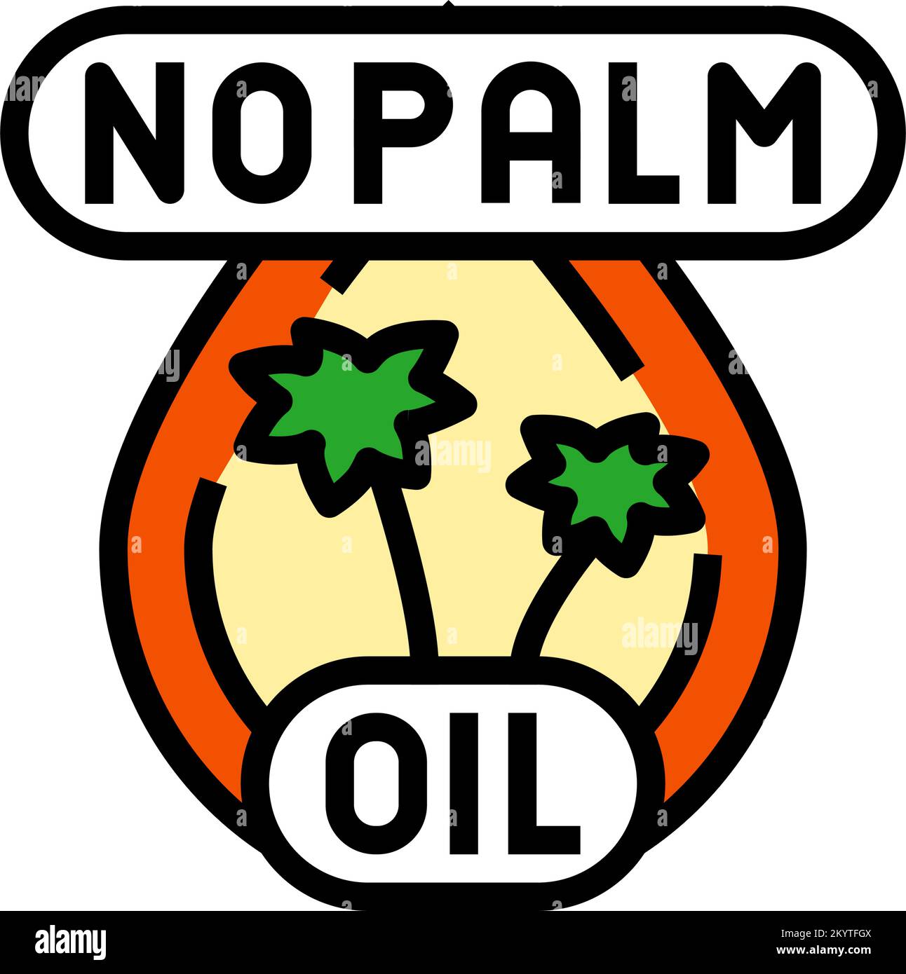 no palm oil color icon vector illustration Stock Vector