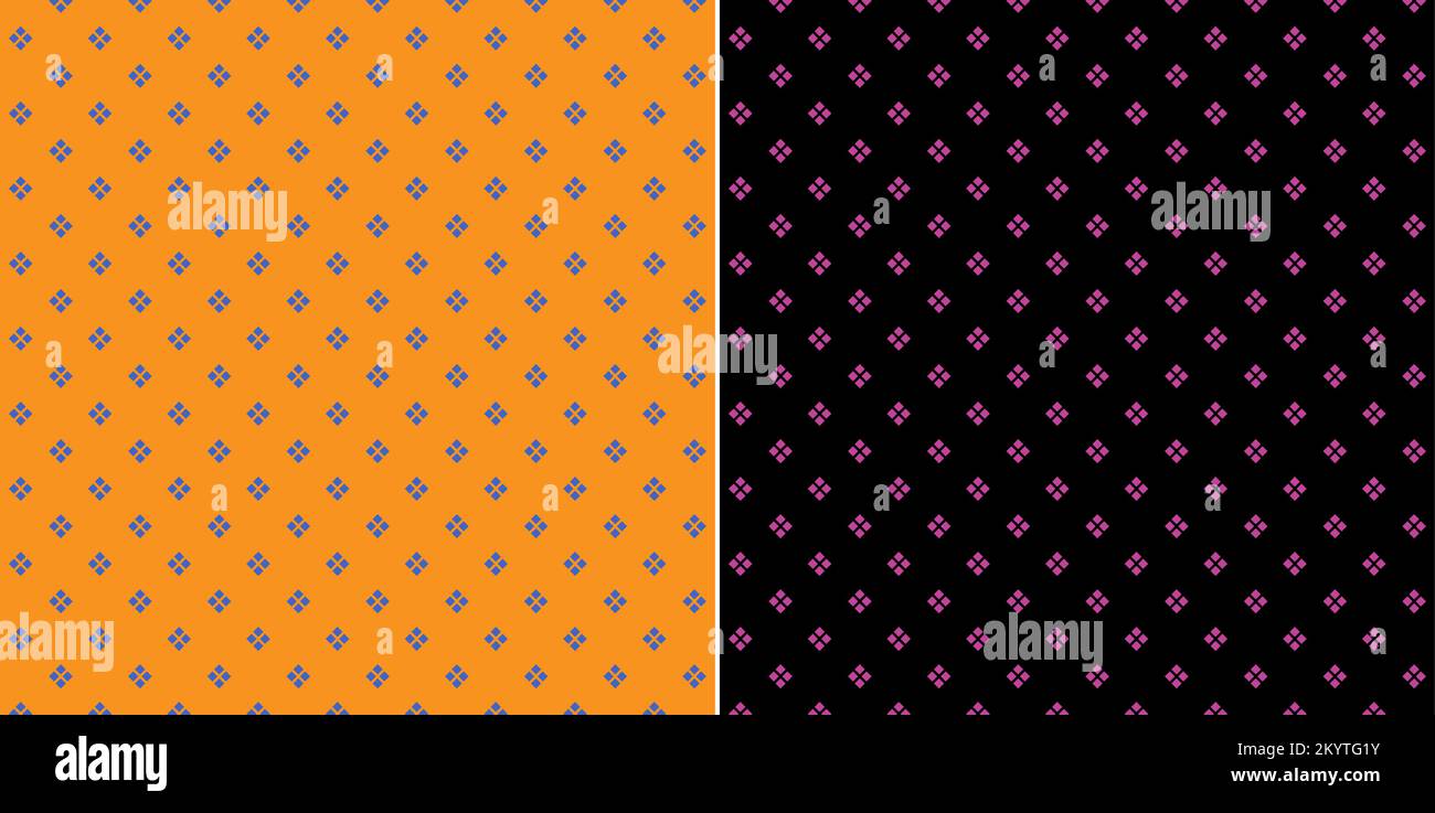 Simple Geometric Square Pattern in Yellow, Blue, Black And Pink Color Stock Vector