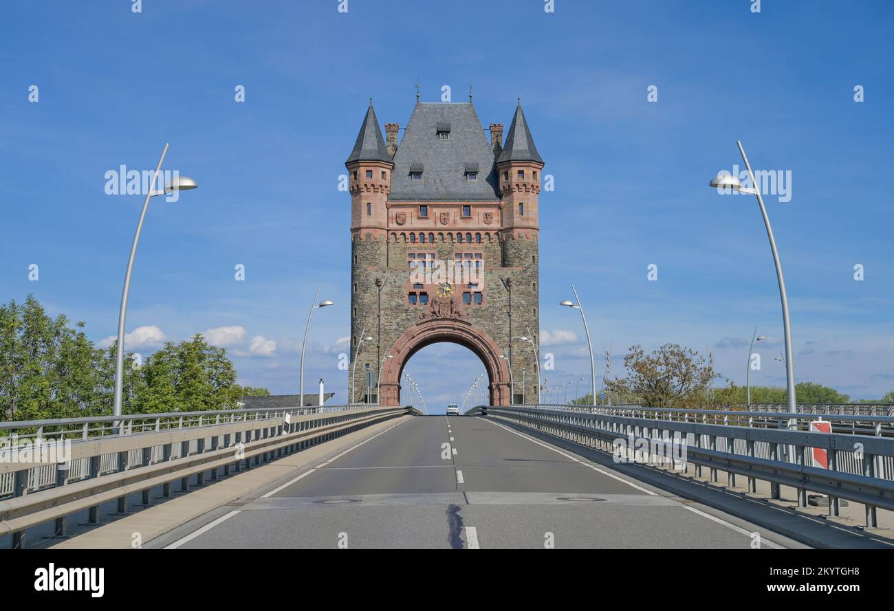 Nibelungenturm, Nibelungenbrücke, Worms, Rheinland-Pfalz, Deutschland Stock Photo