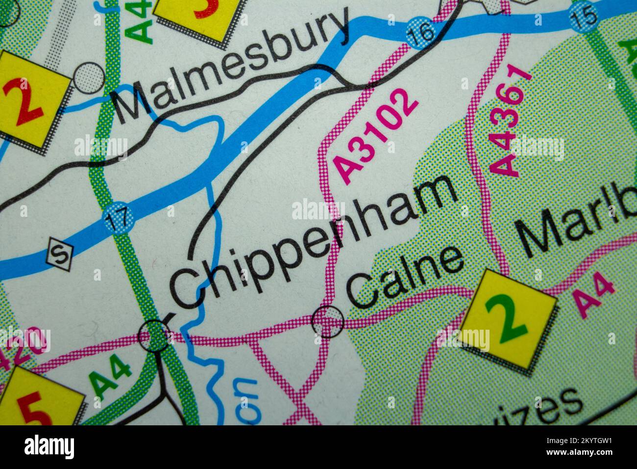 Chippenham, United Kingdom atlas map town name Stock Photo Alamy