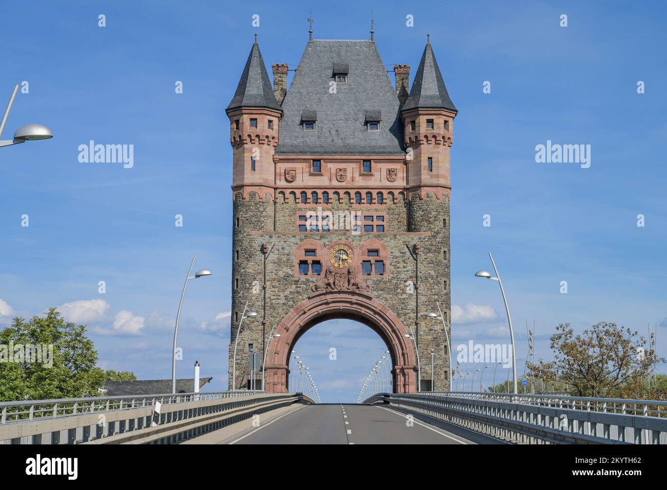 Nibelungenturm, Nibelungenbrücke, Worms, Rheinland-Pfalz, Deutschland Stock Photo