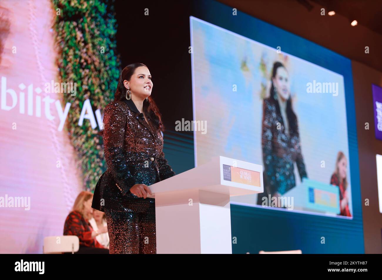 Riyadh, Saudi Arabia. 01st Dec, 2022. Adriana Lima at World Tourism Summit held in Riyadh. Host of the World Travel and Tourism Council (WTTC) World Summit, Saudi Arabia has pulled off the biggest event in its history, breaking all records and drawing more international business leaders and foreign government delegations than ever before. 2,500 participants traveled to Riyadh to attend the “Travel for a better future” summit. Friday December 2, 2022 POOL/AVORY CELEBRITY ACCESS/Cordon Press Credit: CORDON PRESS/Alamy Live News Stock Photo