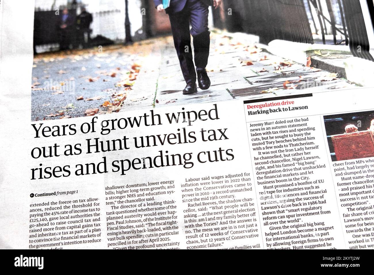 'Years of growth wiped out as Hunt unveils tax rises and spending cuts ...