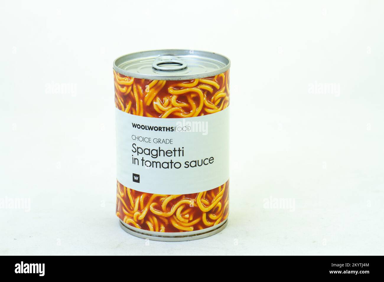 Johannesburg, South Africa a can of Woolworths Food spaghetti in