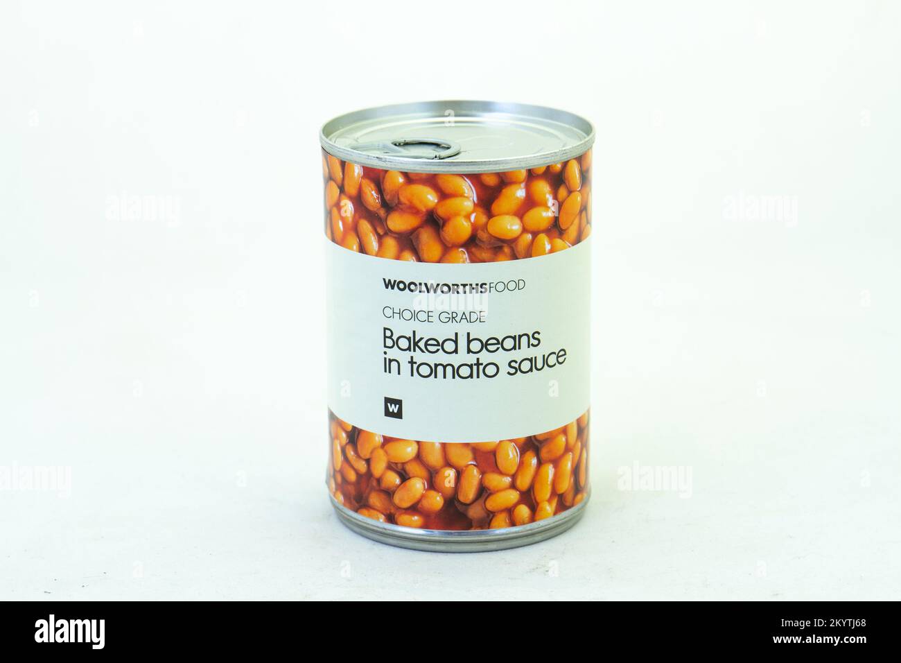 Johannesburg, South Africa a can of Woolworths Food baked beans in