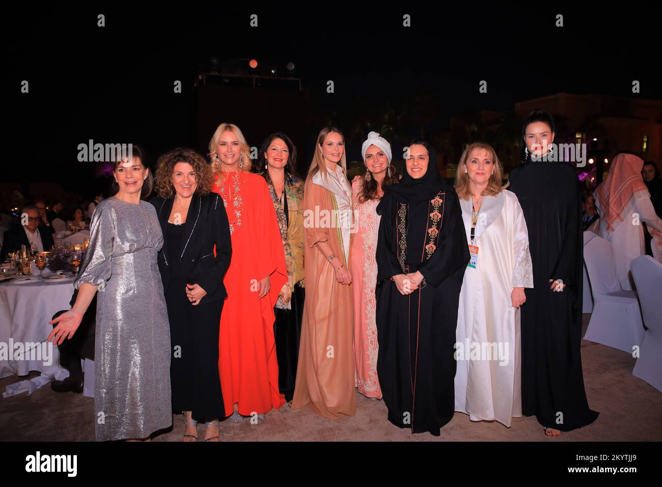 Julia Simpson, Maribel Martínez, Valeria Mazza, Lola Uña de Cárdenas, Elle Macpherson, Sandra García-Sanjuán, Princesa Haifa Al Saud, Gloria Guevara y Adriana Lima at World Tourism Summit held in Riyadh. Host of the World Travel and Tourism Council (WTTC) World Summit, Saudi Arabia has pulled off the biggest event in its history, breaking all records and drawing more international business leaders and foreign government delegations than ever before. 2,500 participants traveled to Riyadh to attend the “Travel for a better future” summit. Friday December 2, 2022 POOL/AVORY CELEBRITY ACCESS/C Stock Photo