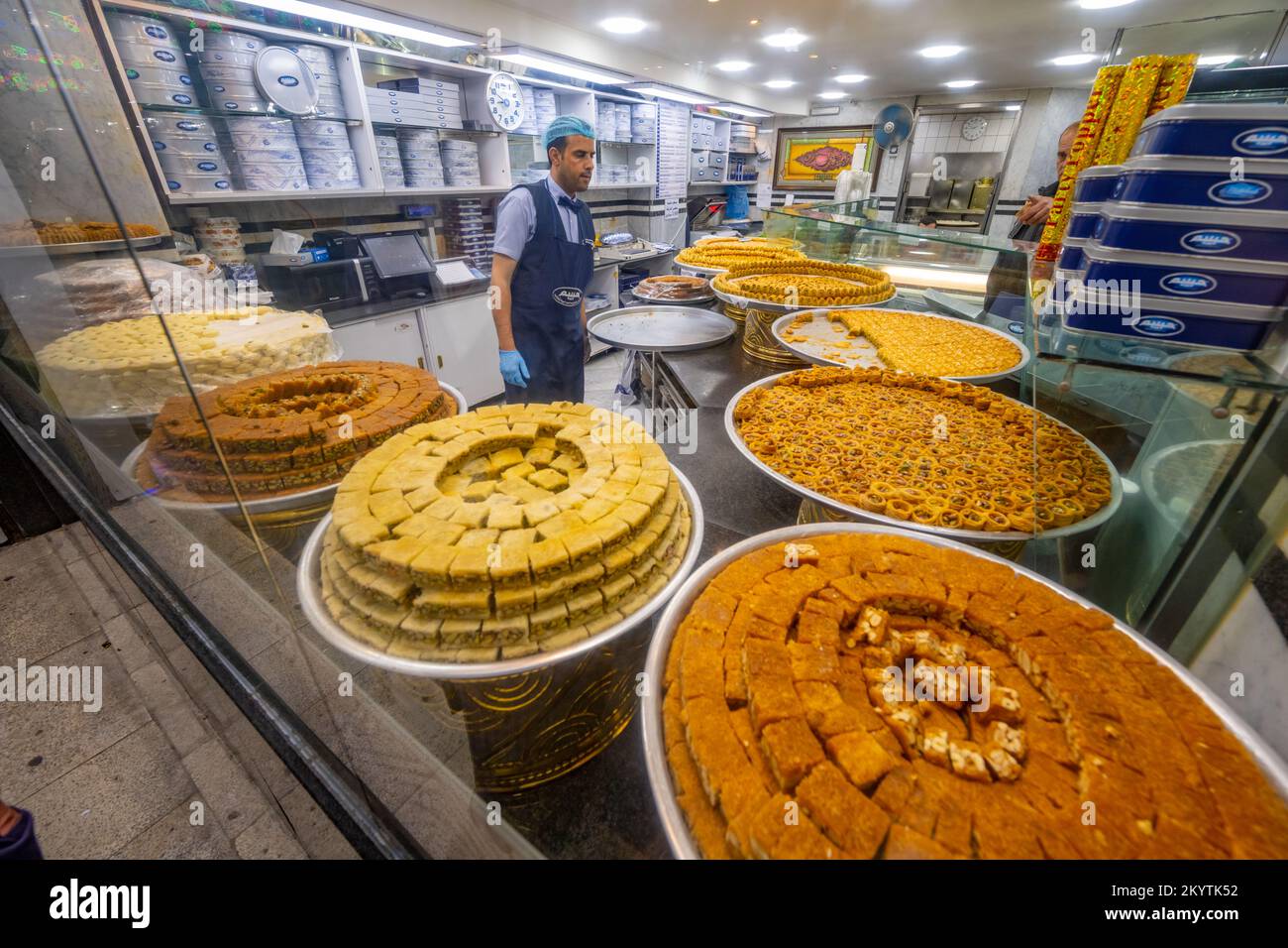 Shop selling Jordanian sweets in Amman Jordan Stock Photo