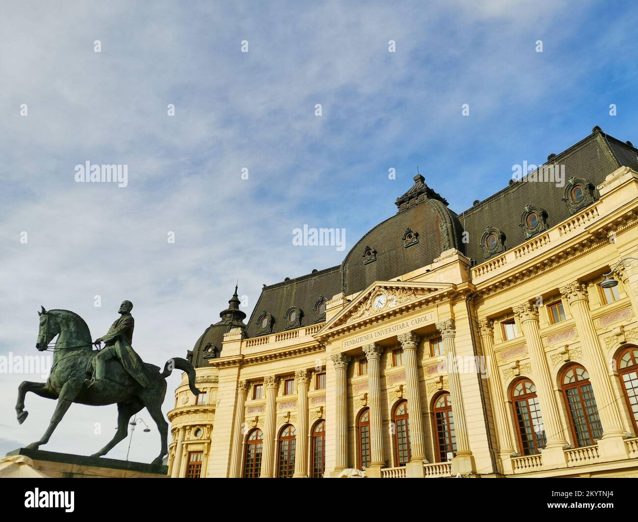 “Carol I” University Foundation and the equestrian statue of Carol I in ...
