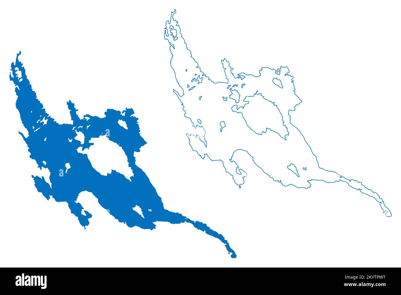 Storavan Lake Storavan (Kingdom of Sweden) map vector illustration, scribble ...