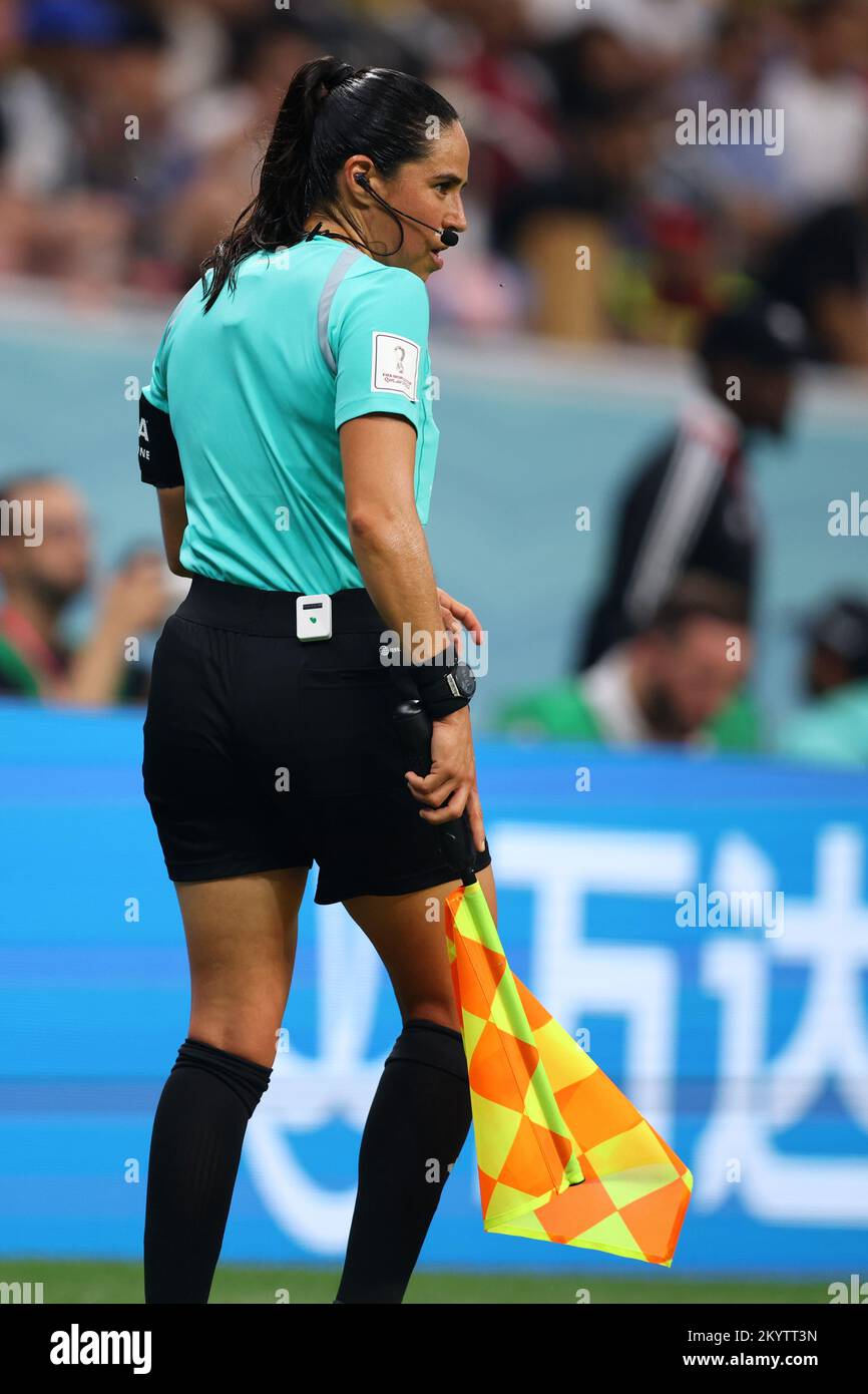 FIFA World Cup Qatar 2022 Group E match between Costa Rica and Germany at Al Bayt Stadium on December 01, 2022 in Al Khor, Qatar. Costa Rica  Deutschland 2:4 Linienricherin Karen Diaz Medina of Mexiko Fussball WM  2022 in Qatar  FIFA Football World Cup 2022 © diebilderwelt / Alamy Stock Stock Photo