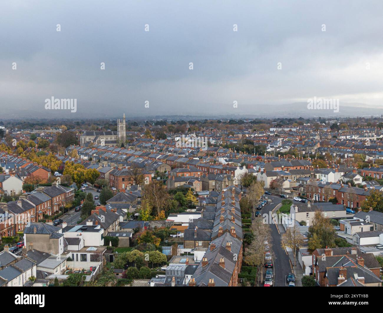 Street And House In The Suburbs Of Dublin Ireland Aerial View Stock service-area-based-in-dublin-ireland-rigging-busters