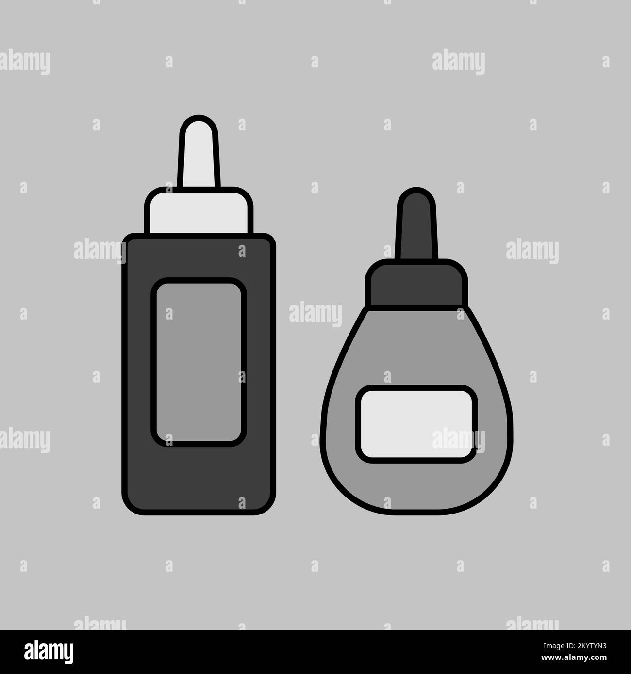 Ketchup mustard and mayonnaise spicy bottle grayscale icon. Barbecue