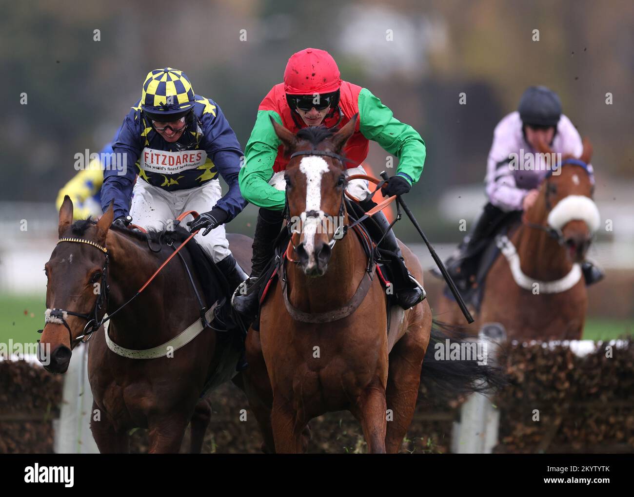 Henri The Second ridden by Harry Cobden (centre) on their way to winning the Ballymore Winter Novices' Hurdle during day one of The Betfair Tingle Creek Festival at Sandown Park Racecourse, Esher. Picture date: Friday December 2, 2022. Stock Photo