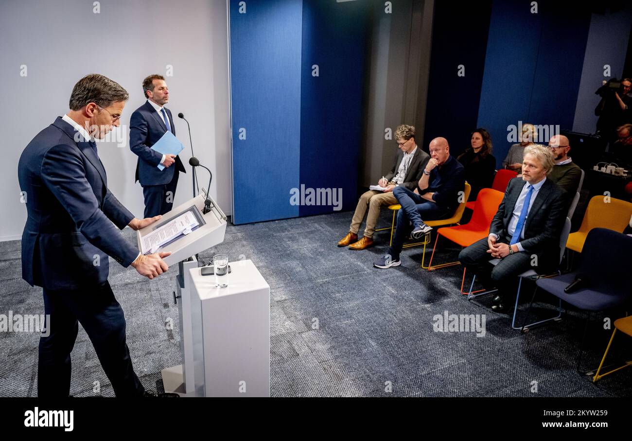 THE HAGUE - Prime Minister Mark Rutte during the press conference after ...