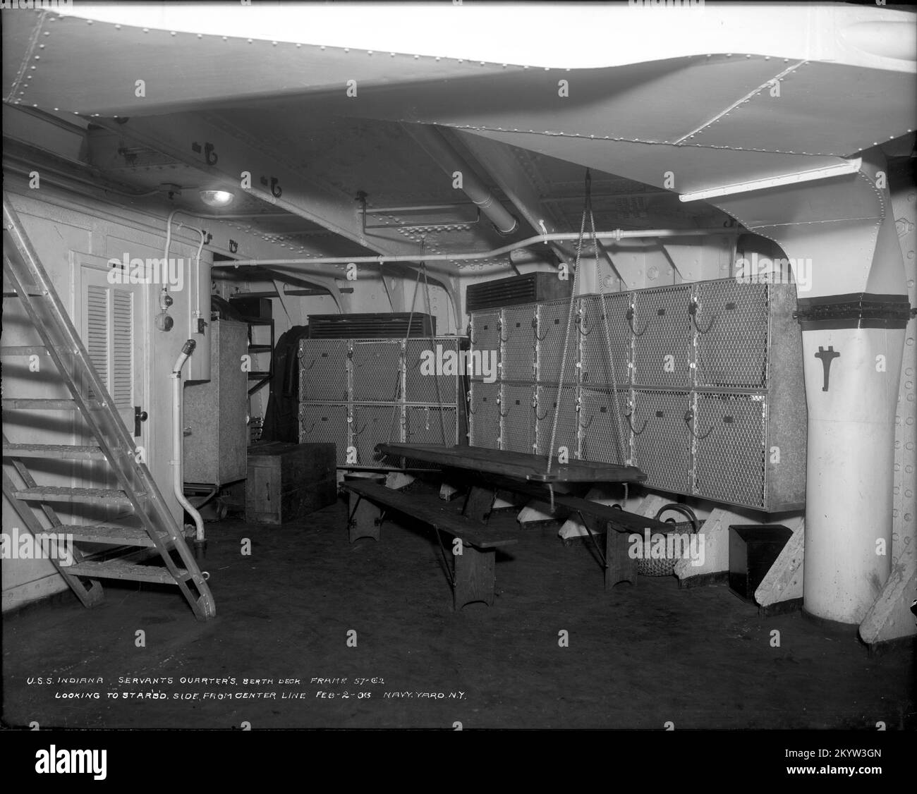 USS Indiana (BB-1) - Servants Quarter's, Berth Deck - Navy Yard, New ...