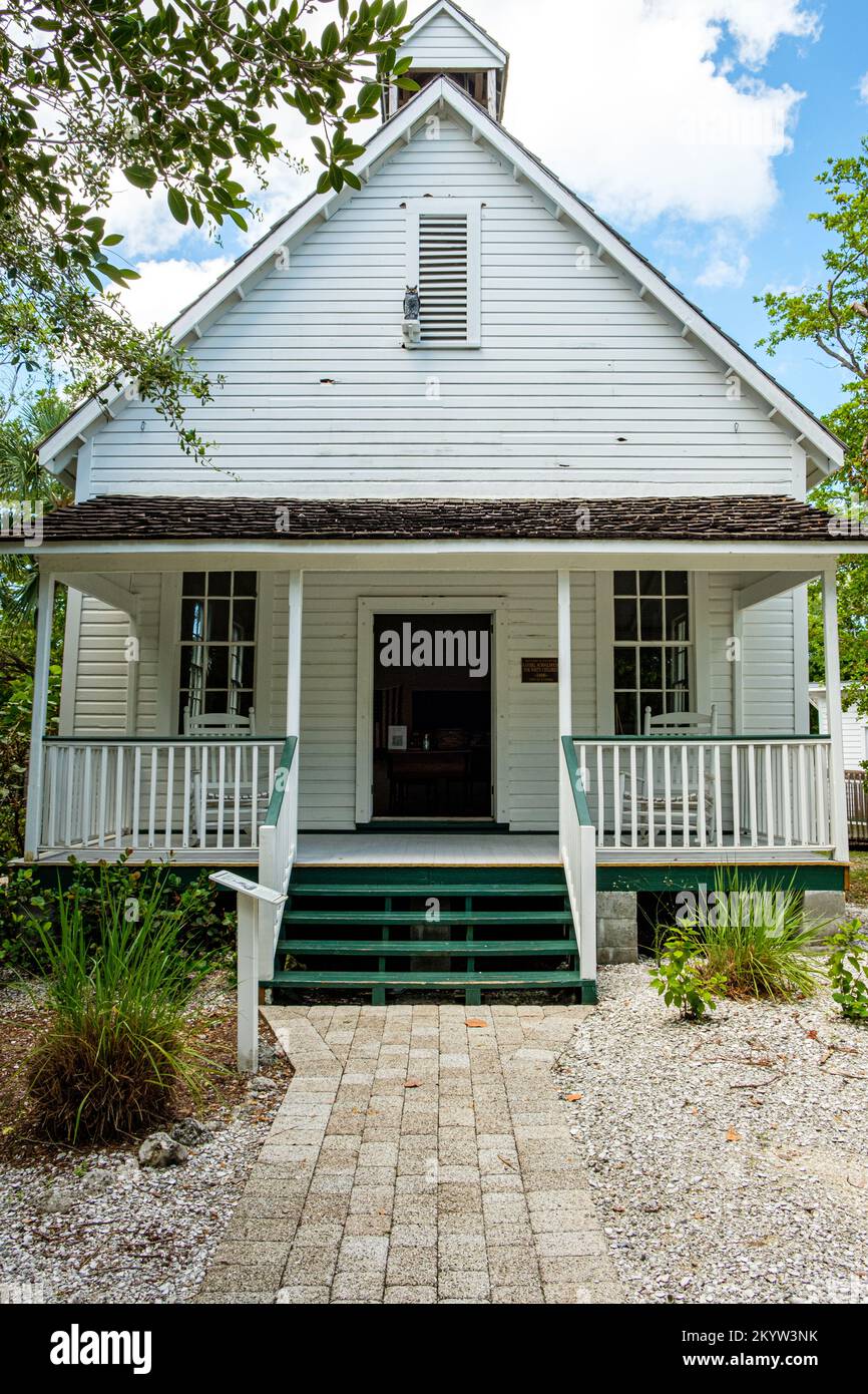 School House for White Children, Sanibel Historical Museum & Village, Sanibel, Florida Stock Photo