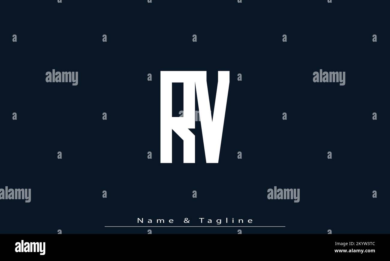 Alphabet letters Initials Monogram logo RV , VR Stock Vector