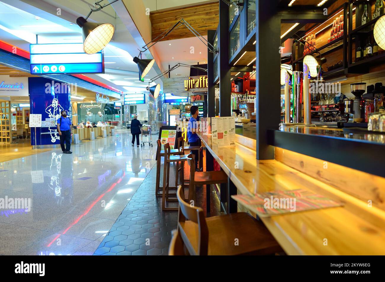 DUBAI, UAE SEPTEMBER 08, 2015 Jiraffe cafe in Dubai Airport. There