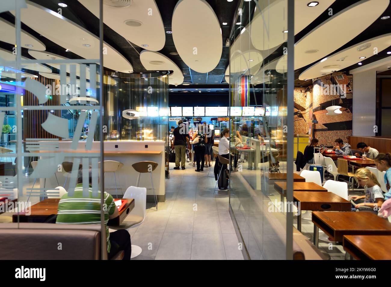 DUBAI, UAE SEPTEMBER 08, 2015 McDonald's restaurant in Dubai Airport