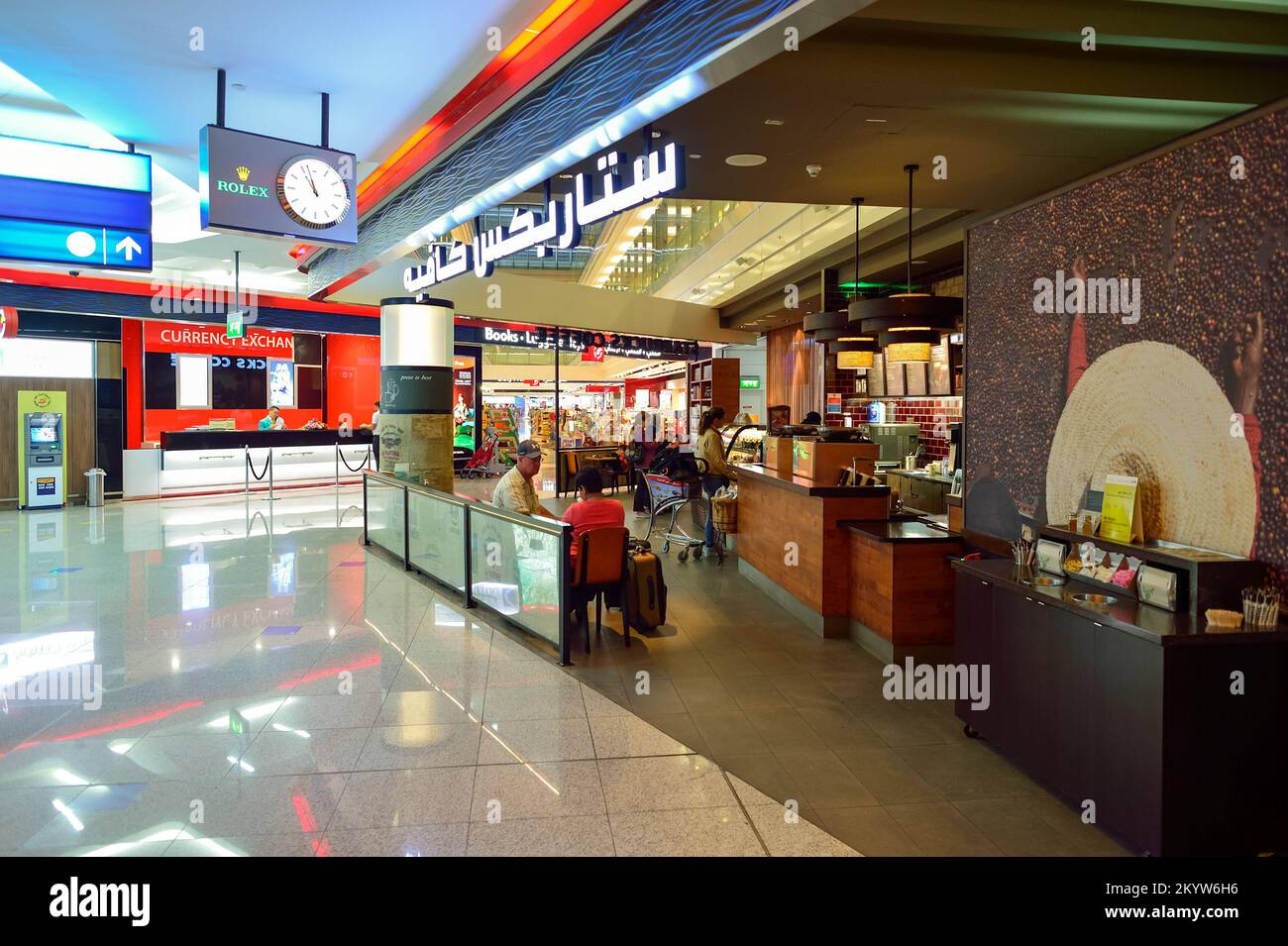 DUBAI, UAE SEPTEMBER 08, 2015 Dubai Airport interior. There are a