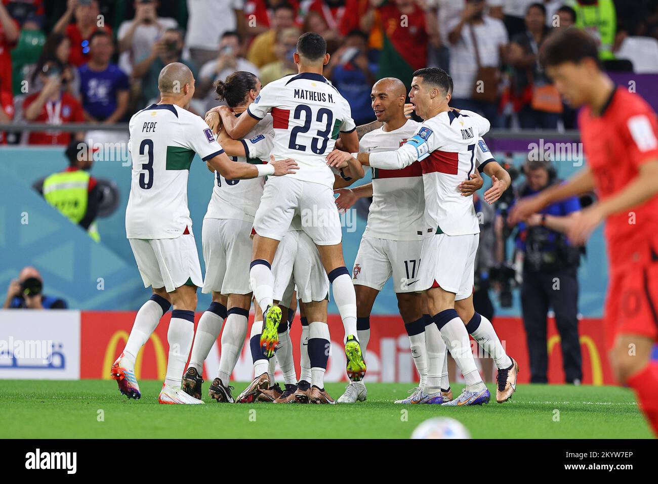 Joe Rodon during the FIFA World Cup Qatar 2022 Group B match between Wales  and England at Ahmad Bin Ali Stadium on November 29, 2022 in Doha, Qatar.  (Photo by Pawel Andrachiewicz/PressFocus/Sipa USA Stock Photo - Alamy