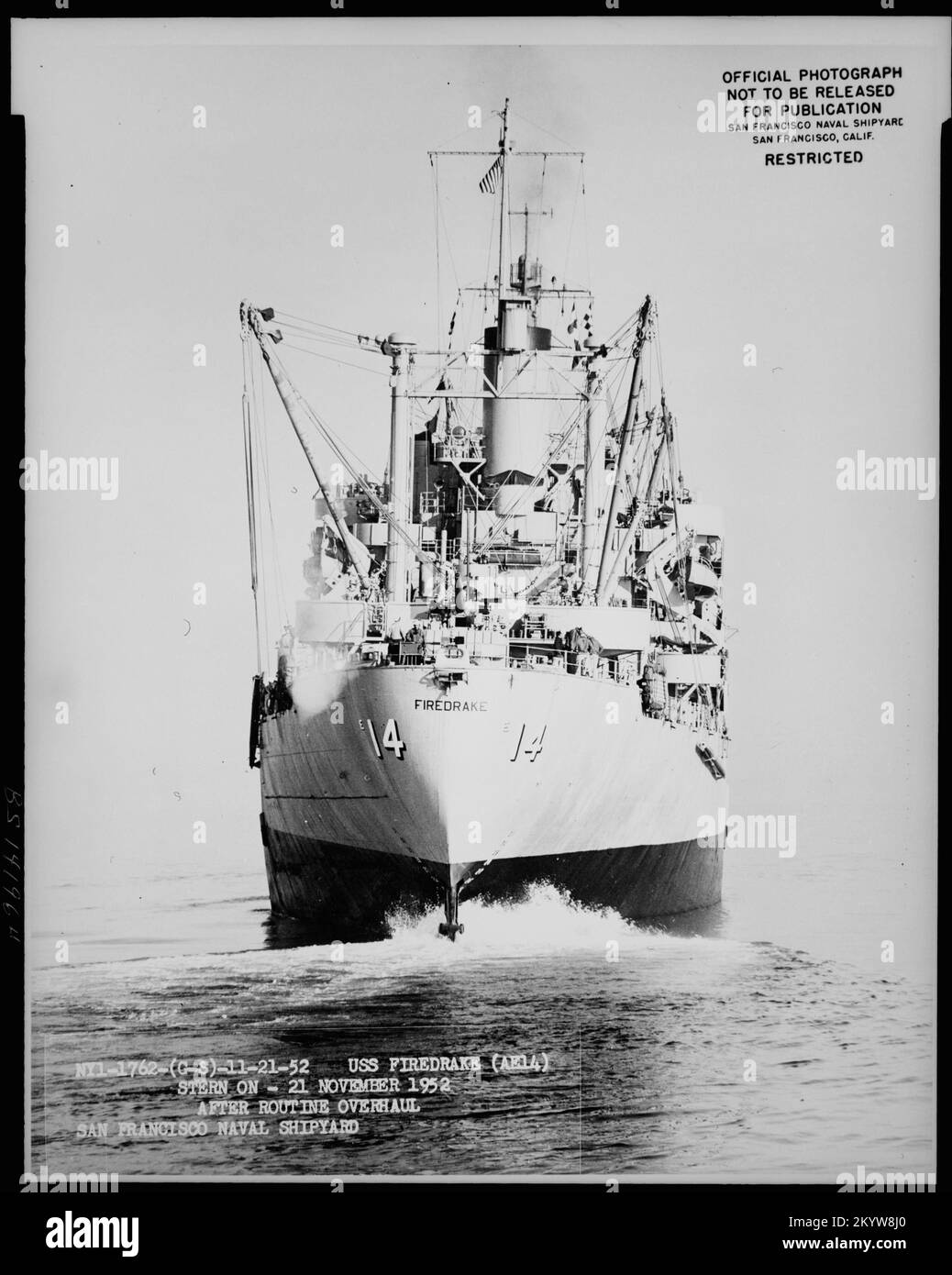 AE-14 Firedrake , Ships, Naval Vessels, Boats, Naval History, Navy Stock Photo