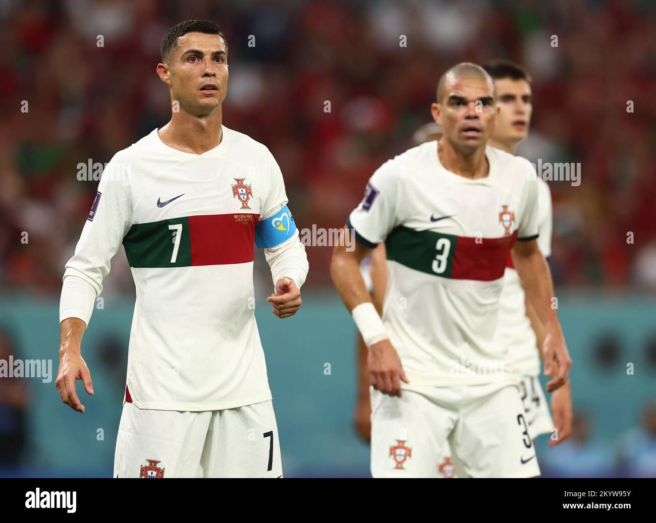 Ar Rayyan, Qatar, 2nd December 2022. Cristiano Ronaldo of Portugal and Pepe of Portugal  during the FIFA World Cup 2022 match at Education City Stadium, Ar Rayyan. Picture credit should read: David Klein / Sportimage Credit: Sportimage/Alamy Live News Stock Photo