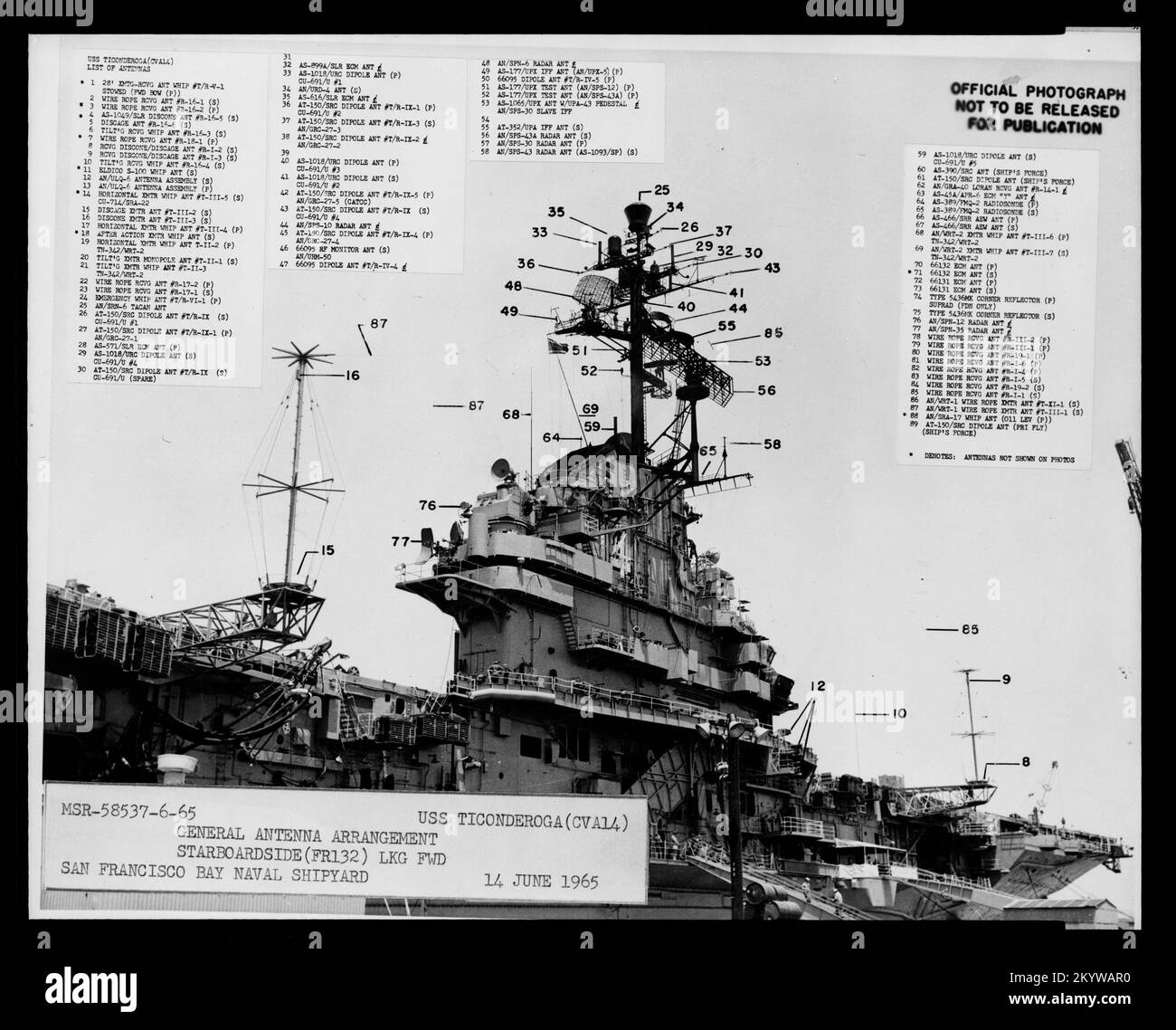 CVA 14 Ticonderoga [19-NN-CVA 14 Ticonderoga-341A-10] , Ships, Naval ...