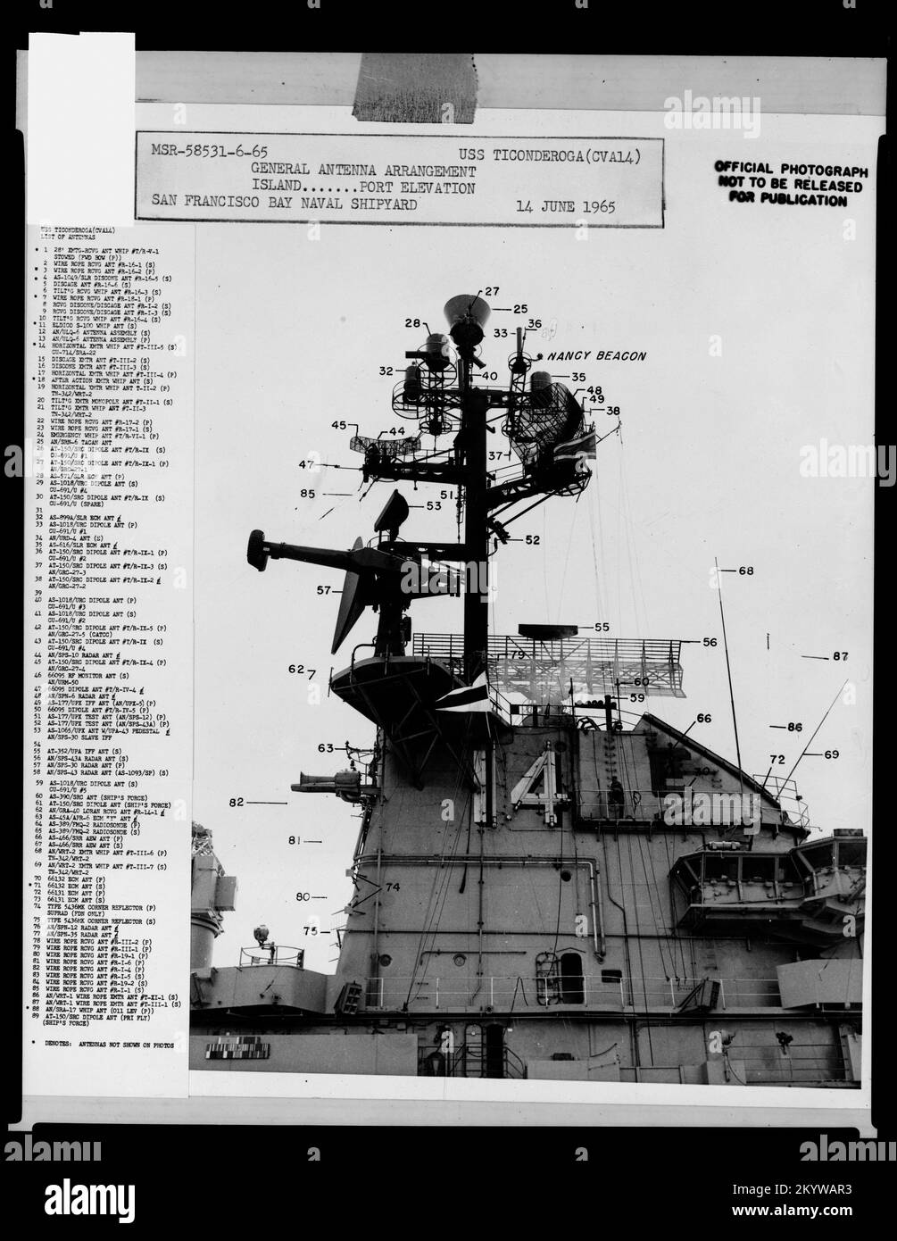 CVA 14 Ticonderoga [19-NN-CVA 14 Ticonderoga-341A-3] , Ships, Naval ...