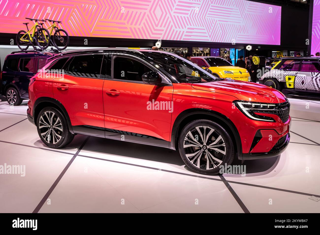 Renault Austral SUV E-Tech hybrid car showcased at the Paris Motor Show, France - October 17, 2022. Stock Photo