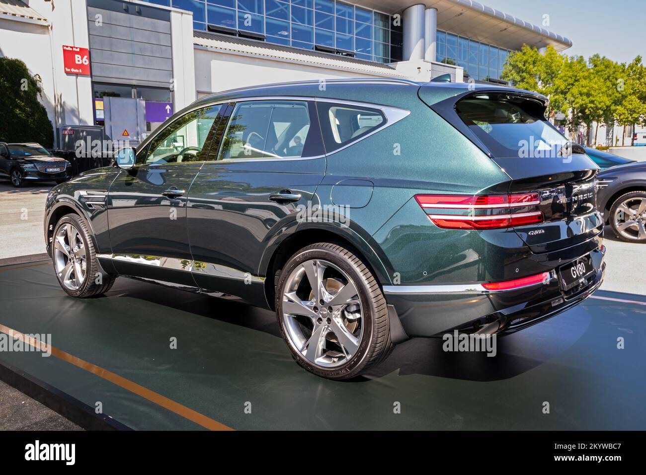 Genesis GV80 luxury SUV car showcased at the IAA Mobility 2021 motor show in Munich, Germany - September 6, 2021. Stock Photo