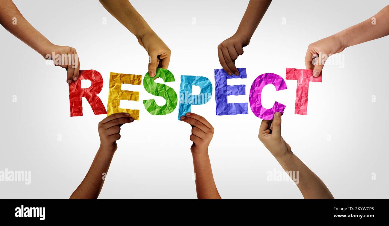Human respect and People respecting diversity in society and global equality for an international diverse workplace and tolerance of multicultural Stock Photo