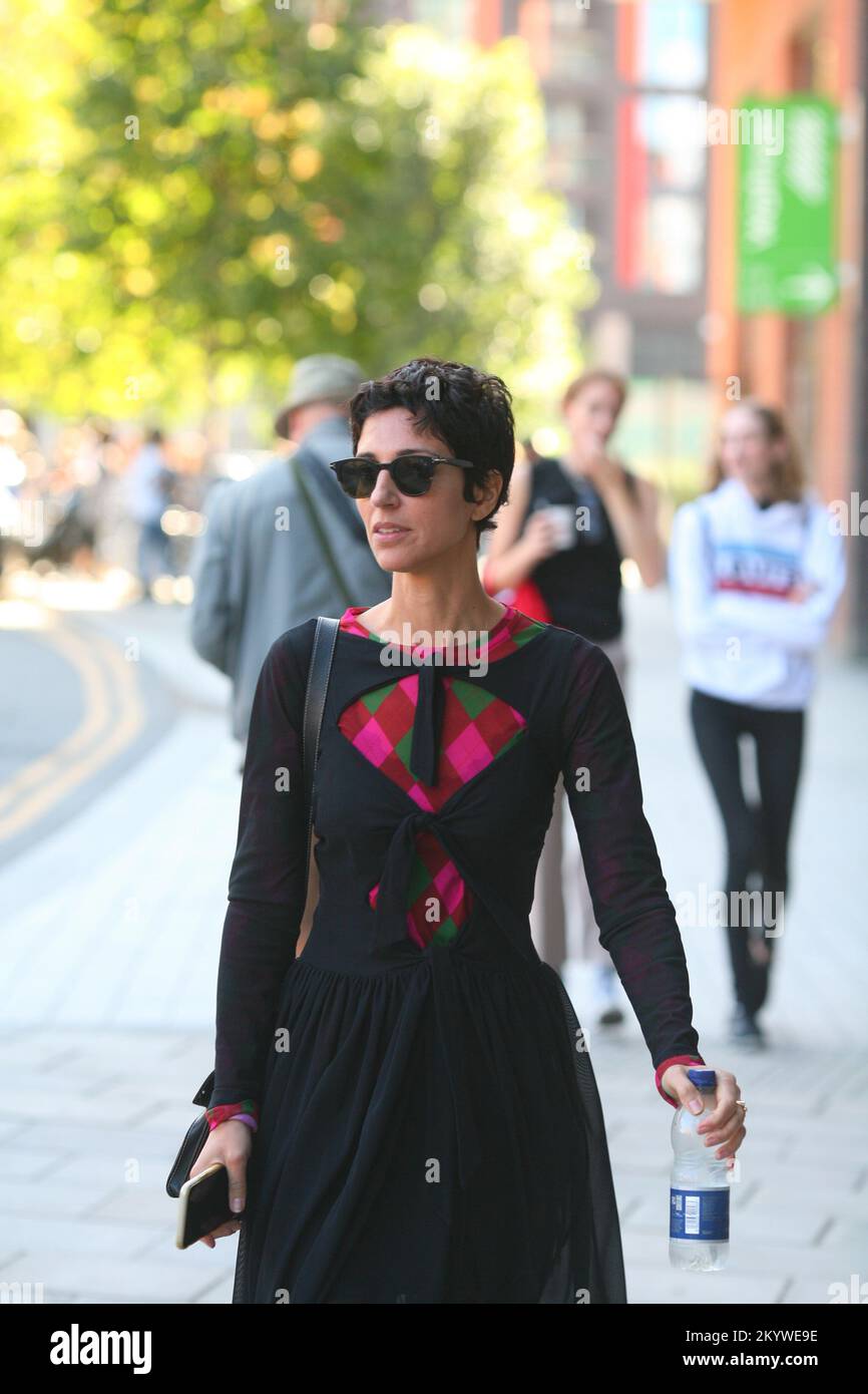 London Fashion Week Street Style Stock Photo