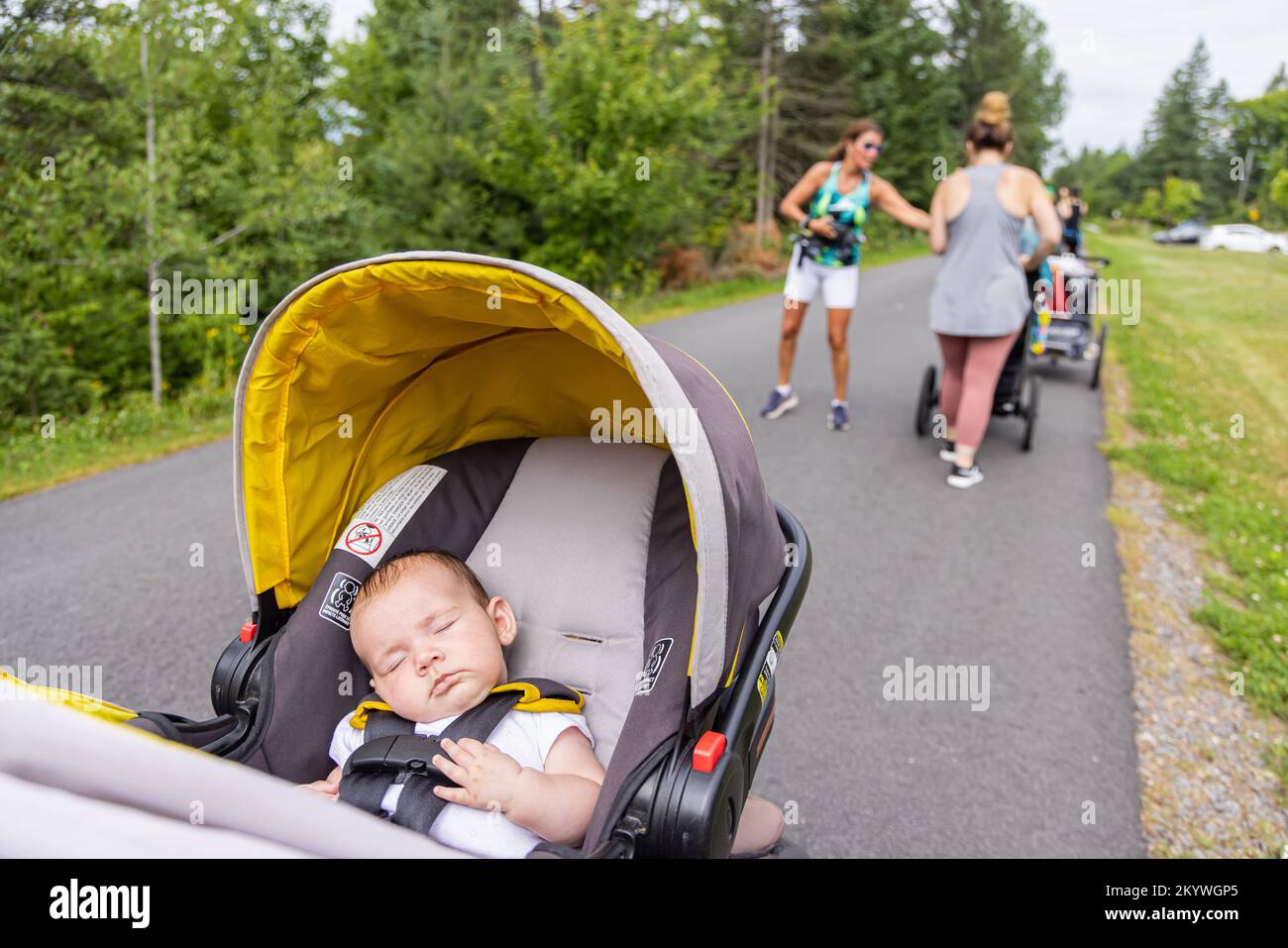 Baby girl sleeping in stroller hires stock photography and images Alamy