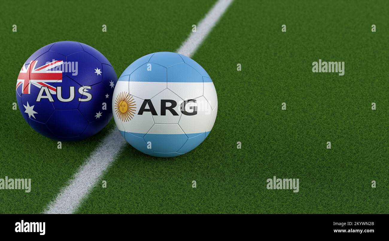 Australia Vs Argentina Soccer Match Soccer Balls In Australia And