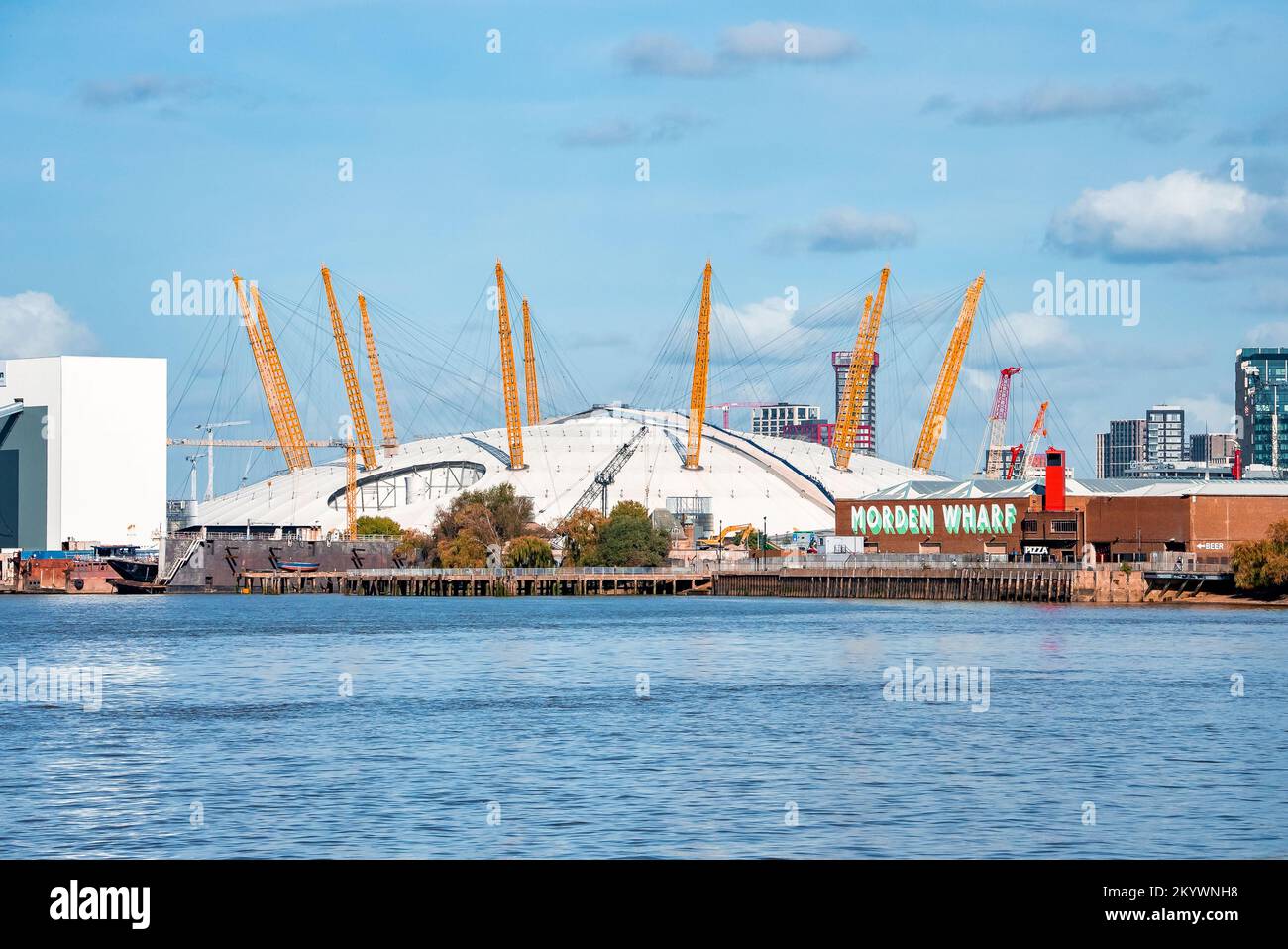 Close up view of the Millennium Dome in London, England. Stock Photo